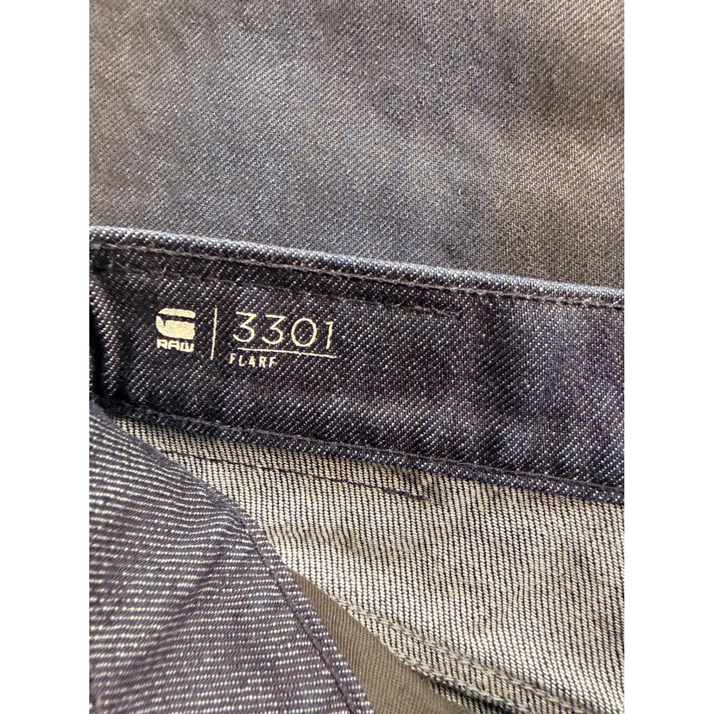 G-Star Raw 3301 Flare Jeans Dark Indigo Sheen Sustainable Denim 28x32 D21290